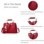 Nicole&Doris Leather Handbag: Wine Red Designer Shoulder Bag