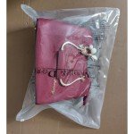 Nicole&Doris Leather Handbag: Wine Red Designer Shoulder Bag