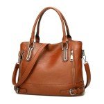 Designer Leather Vintage Bag for Women - Brown