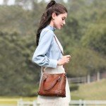 Designer Leather Vintage Bag for Women - Brown