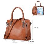 Designer Leather Vintage Bag for Women - Brown