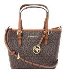 Brown Michael Kors Jet Set Convertible Logo Tote