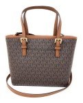 Brown Michael Kors Jet Set Convertible Logo Tote