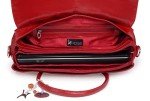 Red Leather Laptop Messenger Bag - Catwalk Collection HELENA
