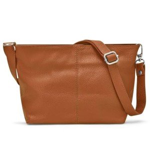 Italian Leather Black Shoulder Bag for Women