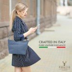 Italian Leather Black Shoulder Bag for Women