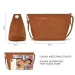 Italian Leather Black Shoulder Bag for Women