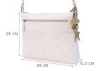 Designer Catwalk Handbag - Medium Size - Quilted Leather - SADIE - White