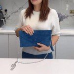 LeahWard® Blue Envelope Suede Party Handbag