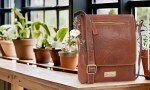 Catwalk Collection ANJA Leather Messenger Bag - Tan