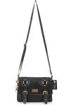 Designer Leather Cross Body Bag - Black
