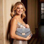 MISS LULU Grey Suede Pu Leather Top Handle Handbag