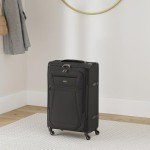Black Medium Designer Handbag with Reinforced Wheels and Lightweight