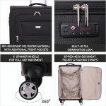 Black Medium Designer Handbag with Reinforced Wheels and Lightweight