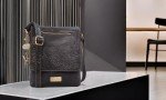 Designer Leather Messenger Bag – ANJA - Black