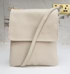 LeahWard Small Italian Leather Crossbody Handbag (Beige)
