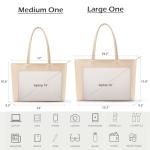 KALIDI Large Waterproof Tote Bag for Women in Beige