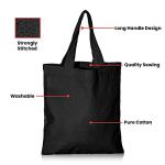 IMFAA Black Pack-10,100% Cotton Designer Tote Bags
