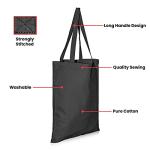 IMFAA Black Pack-10,100% Cotton Designer Tote Bags