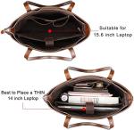 S-ZONE 15.6" Women's Leather Laptop Bag, Large Shoulder Tote