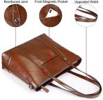 S-ZONE 15.6" Women's Leather Laptop Bag, Large Shoulder Tote