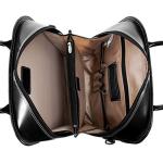 Vertical Leather Laptop Briefcase with Detachable Wheels