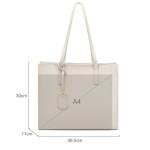 MORGLOVE Women's Leather Tote: Simple Shoulder Bag, Beige