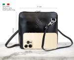 Italian Leather Crossbody Bag with High-Quality Strap (Black)