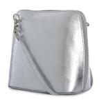 LeahWard® Silver Faux Leather Cross Body Shoulder Bag