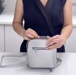 LeahWard® Silver Faux Leather Cross Body Shoulder Bag