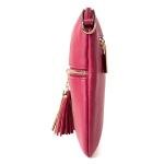 Rose Pink Designer Faux Leather Crossbody Bag