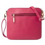 Rose Pink Designer Faux Leather Crossbody Bag