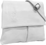 LeahWard Italian Genuine Leather Cross Body Handbag (White)