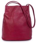 Mabel London Designer Red Vegan Leather Hobo Bucket Bag