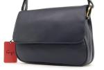 Gigi Leather Flap Crossbody Bag - Dark Blue/Navy