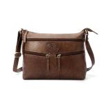 Woodland Leather Women's Vintage Style Cross-body Bag (Dark Brown)