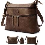 Woodland Leather Women's Vintage Style Cross-body Bag (Dark Brown)