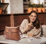 Woodland Leather Women's Vintage Style Cross-body Bag (Dark Brown)