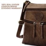 Woodland Leather Women's Vintage Style Cross-body Bag (Dark Brown)