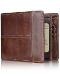 swallowmall RFID Genuine Leather Men's Slim Bifold Wallet