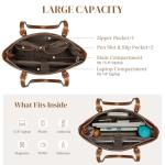 S-ZONE Leather Laptop Tote: Designer 15.6" Work Purse