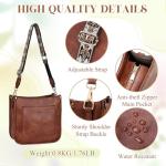 RAVUO Vegan Leather Crossbody Shoulder Bag - Brown