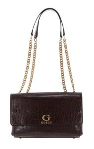 Brown Guess Nell Croc Designer Satchel for Women