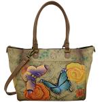 Anuschka Women's Hand Painted Leather Floral Paradise Tote