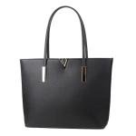 AOSSTA Large Black Designer Tote Handbag (31186 Black)