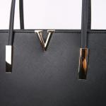 AOSSTA Large Black Designer Tote Handbag (31186 Black)