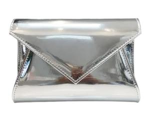 LeahWard Women's Silver Envelope Clutch Evening Handbag
