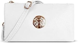 White Crossbody Designer Clutch Handbag for Women