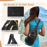 Luxury PU Leather Sling Bag for Women, Black