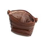 Miss Lulu Brown PU Leather Crossbody Bag